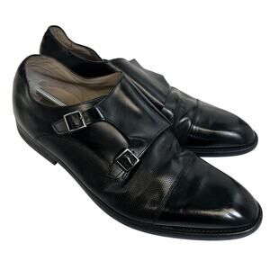 Clarks Mens Black Leather Buckle‎ Double Monk Strap Shoes  13